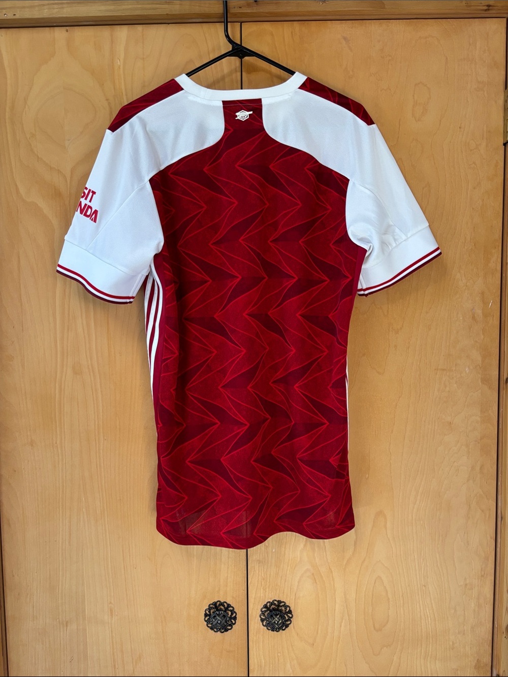 adidas Arsenal Men's Short-Sleeve Soccer Jersey — Red & White - Picture 3 of 4